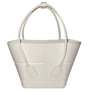 Bottega Veneta Mini Arco Tote White Rubber Bag Intreccio Style with Dust Bag